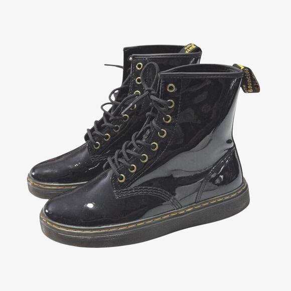 Dr. Martens Women’s Boots Grunge Punk Emo Black Patent Leather Zavala Size 9 - Picture 1 of 6
